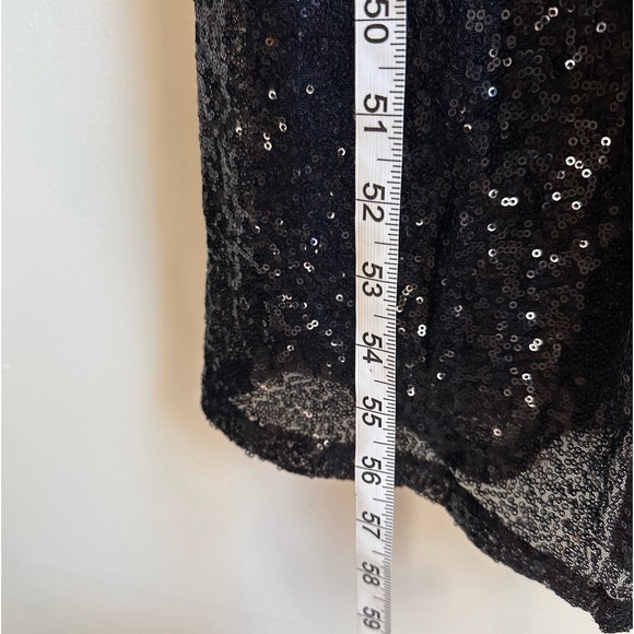 NWT Kate Kasin Long Black Sequin Maxi Dress 2 XS‎ Womens Sleeveless V Neck - Picture 7 of 12